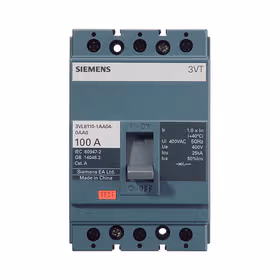 西门子 塑壳断路器 极数4P 额定电流50A 额定极限分断能力25kA 脱扣器类型TMF；3VT100 N50 TMF F/4P