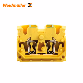 魏德米勒 Z系列,直通型接线端子,额定横截面:2.5mm,弹片联接,黄色,直接安装；ZDUB 2.5-2/4AN/DM GE