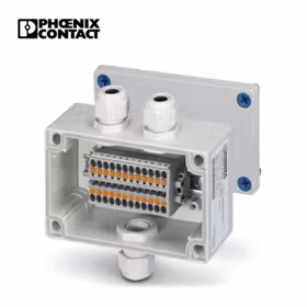 菲尼克斯 接线盒,带12个接线端子,2.5mm且采用插拔式连接技术,标识材料:ABS,灰色,130mmx80mmx60mm,锁紧类型:拧接式盖板；E AB A 130X80X60 12MPT