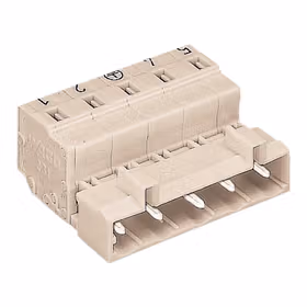 万可(WAGO) 1线针型连接器,100%防插错保护,突出的接地插针,直接印制标记,2.5mm,焊针间距7.5mm,5极,浅灰；723-605/000-042