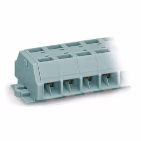 万可(WAGO) 4线端子排,带有固定耳,适用于螺丝或相似安装类型,孔直径3.2mm,有209-123安装适配器,还适用于DIN 35轨道,3极；261-203