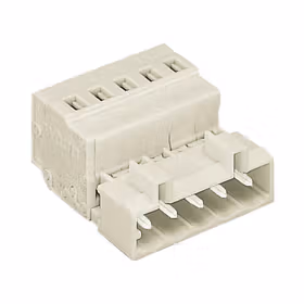 万可(WAGO) 1线针型连接器,100%防插错保护,2.5mm,焊针间距5mm,5极,浅灰；721-605