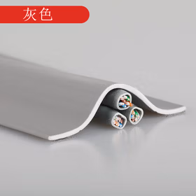 鸣固 PVC自粘压线条 防踩遮盖电线走线槽明装地面墙面理线固定 35mm（压1支&le;5mm线）3米 灰色 MGL0883