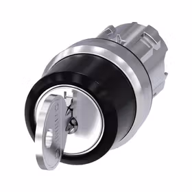 西门子 RONIS钥匙开关,22mm,金属,高光,锁闭编号SB30,附带2把钥匙,3个开关位置,左侧定位销定位,右侧键控式,拔出钥匙I；3SU10504BN210AA0