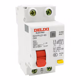 德力西电气 漏电保护断路器；DZ47PLEY-63 1P+N C 32A 30mA