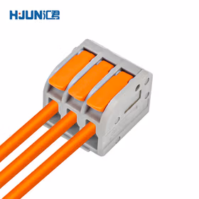 汇君 新型不伤手弹簧式4平方接线端子电线分线连接器接头并线器 3孔【1进2出端子】-20个