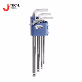 捷科(jetech) 9支英制套装球头镀铬特长内六角扳手1/16"-3/8",；BL-C9IN
