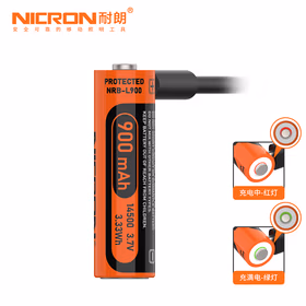 耐朗（NICRON）USB充电14500锂电池 USB直充锂电池 电筒头灯充电电池