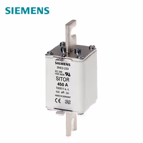 西门子 SITOR熔断片,含开槽的刀形触头,NH1,输入：100A,aR,UnAC：1000V,前端标示警报器；3NE NH1 100A 1000V AC aR 开槽刀形触刀