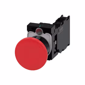 西门子 蘑菇头推拉开关,22mm,塑料,红色,40mm,锁定,拉动释放机构,1NO+1NC,弹簧型端子连接,带激光标记；3SU11001BA203FA0ZY11