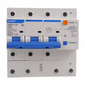 正泰 NXBLE-125 剩余电流动作断路器；NXBLE-125 3P+N C100 30mA