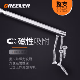 绿林（GREENER）梅花批头风批起子强磁米字级内六角 100mm*T27