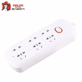 德力西电气 排插(家用)双排,3个两孔3个五孔,1.8米；CDK2331P8