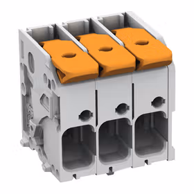 万可(WAGO) PCB接线端子,采用直插型笼式弹簧连接技术,带有推压键,操作杆,6mm,焊针间距7.5mm,3极；2606-1103/010-000