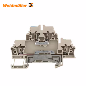 魏德米勒 直通型接线端子,双层端子,弹片联接,2.5mm,500V,20A,深褐；ZDK 2.5N-PE