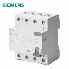 西门子 电磁式剩余电流保护开关 40A 4P 30mA A；5SV3 Type(K) A 30mA 40A 4P