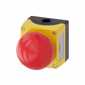 西门子 按钮盒,外壳金属,外壳顶端黄色,1指令点金属,指令点中心,A=急停蘑菇形按钮,红色,强制锁定,拉动解锁,1NC,1S,螺栓型端子连接；3SU18512NG002AA2