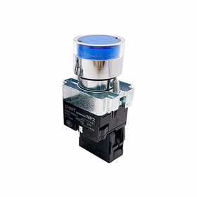 正泰 带灯平钮,蓝色 金属头；NP2-BW3661 24V LED