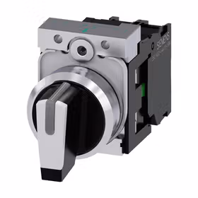 西门子 转换开关,22mm,圆形,金属,高光,白色,旋钮开关,短柄,3个开关位置,锁定,1S,1S,螺栓型端子连接；3SU11502BL601NA0