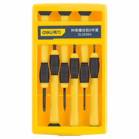 得力 钟表批橡塑柄   6件套；DL3206A