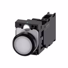 西门子 发光按钮,22mm,圆形,塑料,白色,按钮,平,键控式,1NO+1NC,AC110V,弹簧型端子连接,带激光标记；3SU11030AB603FA0ZY10