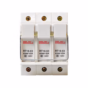 德力西电气 圆筒形帽熔断器底座；RT18-63 3P 座