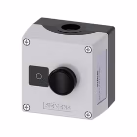 西门子 按钮盒,外壳塑料,顶端灰色,1指令点塑料,用于安装标牌的凹陷处,A=黑色按钮,标牌：O1NC；3SU18010AE002AB1