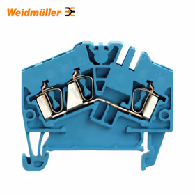 魏德米勒 直通型接线端子,弹片联接,2.5mm,800V,24A,蓝色；ZDU 2.5-2/3AN BL