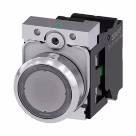 西门子 发光按钮,22mm,圆形,金属,高光,透明,按钮,平,键控式,1S,AC110V,弹簧型端子连接,带激光标记；3SU11530AB703BA0ZY10