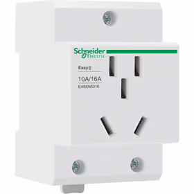 施耐德电气 导轨插座，Easy9, 16A, 2P+E, 250V AC