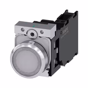 西门子 发光按钮,22mm,圆形,金属,高光,白色,按钮,平,键控式,1NO+1NC,AC110V,弹簧型接口；3SU11530AB603FA0