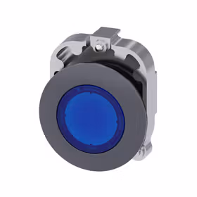 西门子 发光按钮,30mm,圆形,金属,亚光,蓝色,正面固定环,用于扁安装锁定,按压解锁；3SU10610JA500AA0