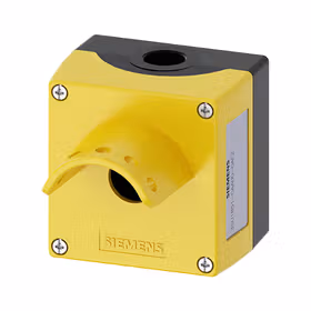 西门子 按钮盒,外壳金属,外壳顶端黄色,带保护圈用于5个挂锁,蘑菇头急停40mm和蘑菇头急停40mm,带RONIS钥匙解锁,1个指令点；3SU18510AA000AF2