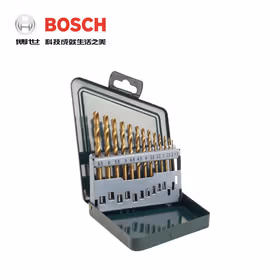 博世 HSS高速钢镀钛麻花钻头绿色套装-磨制1.5~6.5mm(13支)；2607019436