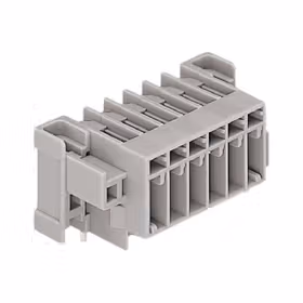 万可(WAGO) THT针型插座,1.0x1.0mm,直型,宽度29.7mm(1.169")，高度22.2mm(0.874")，焊针间距5mm,3极,灰；769-663/004-000