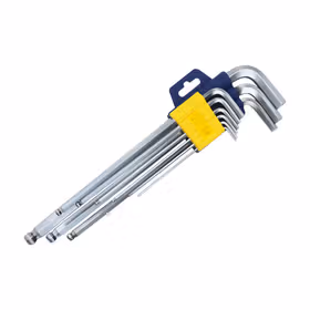 长城精工 9pcsS2镜面球头标准内六角扳手组套1/16"-3/8"；349109