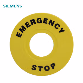 西门子 附件/备件圆形,22mm：黄色铭牌,90mm用于急停按钮有&ldquo;紧急停止&rdquo;；3SB6900-0GF