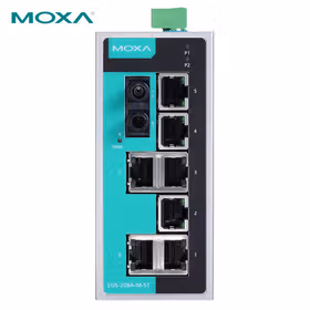 Moxa 8口非网管百兆工业以太网交换机含一个多模光口；EDS-208A-M-ST