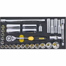 史丹利 EVA工具托组套-30件1/2"系列套筒；90-031-23