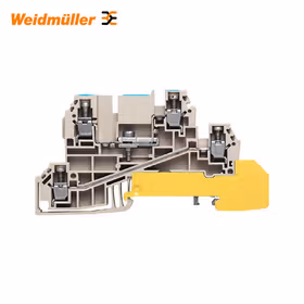 魏德米勒 W系列,带螺钉横联件的分线端子,额定横截面:2.5mm,螺钉联接；WDL 2.5/NT/L/PE