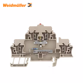 魏德米勒 Z系列,双层端子,额定横截面:2.5mm,弹片联接,深褐；ZDK 2.5/LD RT/1