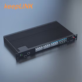 keepLINK KP-9000-87-16GX8GC 三层机架式16个千兆光+8个千兆COMBO口 工业以太网交换机支持静态路由