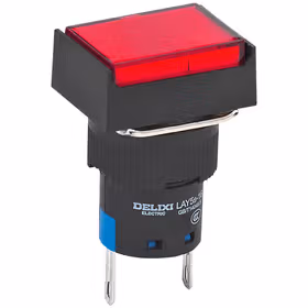 德力西电气 按钮指示灯；LAY5s-16 1NO+1NC 灯钮自复 矩形头 24V 红