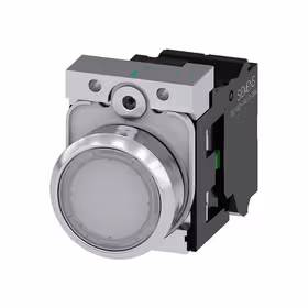 西门子 发光按钮,22mm,圆形,金属,高光,白色,按钮,平,键控式,1S,AC/DC24V,弹簧型端子连接,带激光标记；3SU11520AB603BA0ZY11