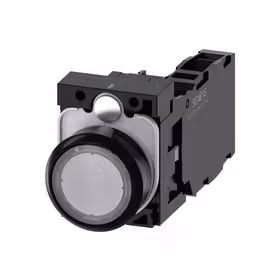 西门子 发光按钮,22mm,圆形,塑料,透明,按钮,平,键控式,1NO+1NC,AC110V,螺栓型端子连接,带激光标记；3SU11030AB701FA0ZY11