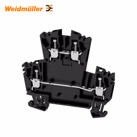 魏德米勒 直通型接线端子,双层端子,螺钉联接,2.5mm,400V,24A,黑色；WDK 2.5 ZQV SW