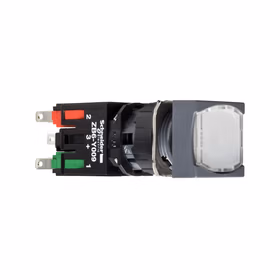 施耐德电气 方形白色(LED12～24V) NO/NC 16mm 自锁定带灯按钮；XB6CF1B5B