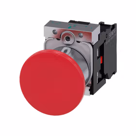 西门子 蘑菇头推拉开关,22mm,金属,高光,红色,40mm,锁定,拉动释放机构,1NC,螺栓型端子连接,带激光标记；3SU11501BA201CA0ZY10