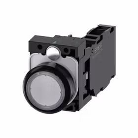 西门子 发光按钮,22mm,圆形,塑料,透明,按钮,平,键控式,1NO+1NC,AC/DC24V,螺栓型端子连接,带激光标记；3SU11020AB701FA0ZY12