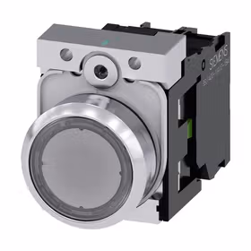 西门子 发光按钮,22mm,圆形,金属,高光,透明,按钮,平,键控式,1S,AC230V,螺栓型端子连接,带激光标记；3SU11560AB701BA0ZY19